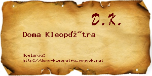 Doma Kleopátra névjegykártya